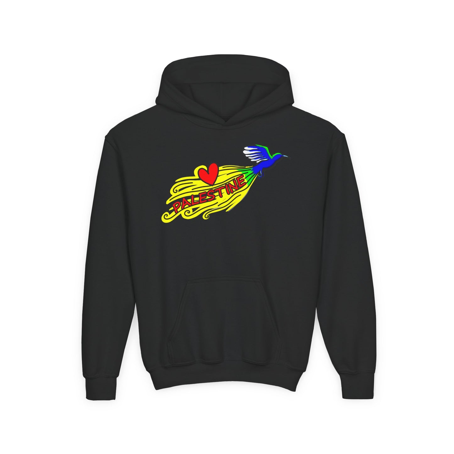 Youth Heavy Blend Hooded Sweatshirt - Love Palestine