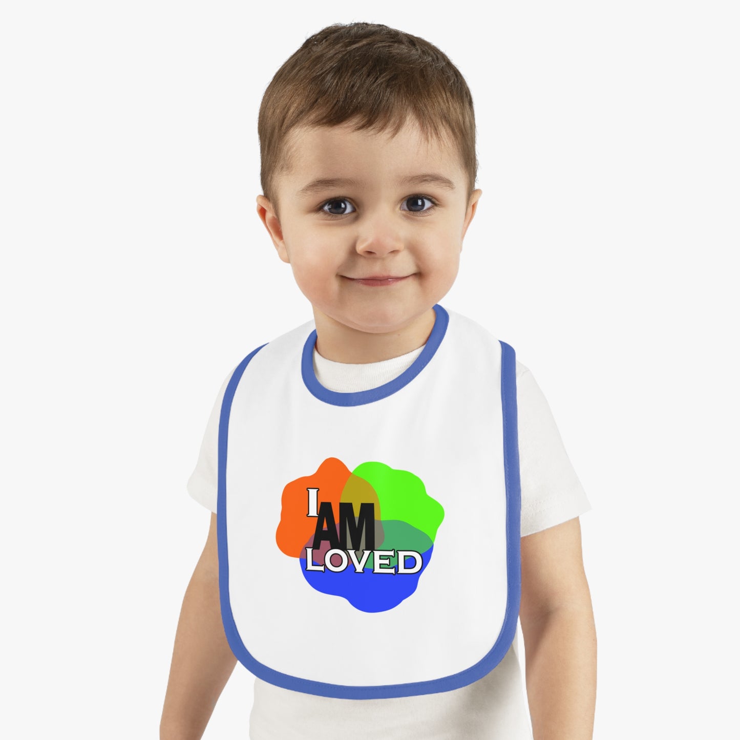 Baby Contrast Trim Jersey Bib - I am Loved 2
