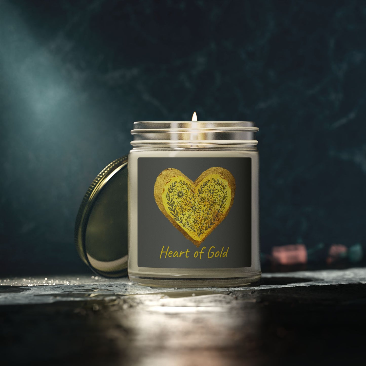 Scented Candle, Coconut Apricot Wax (9oz) - Gray