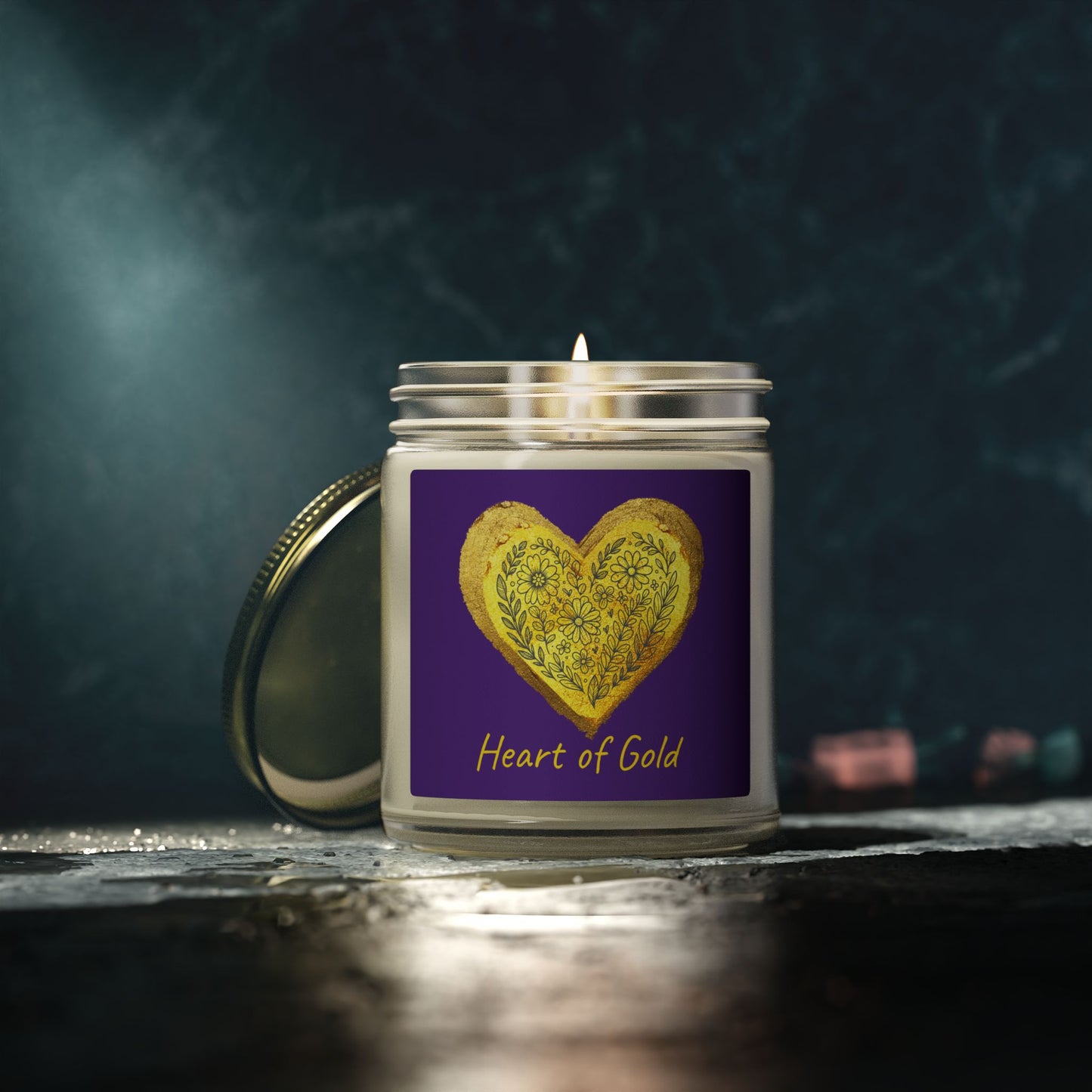 Scented Candle, Coconut Apricot Wax (9oz) - Dark Purple