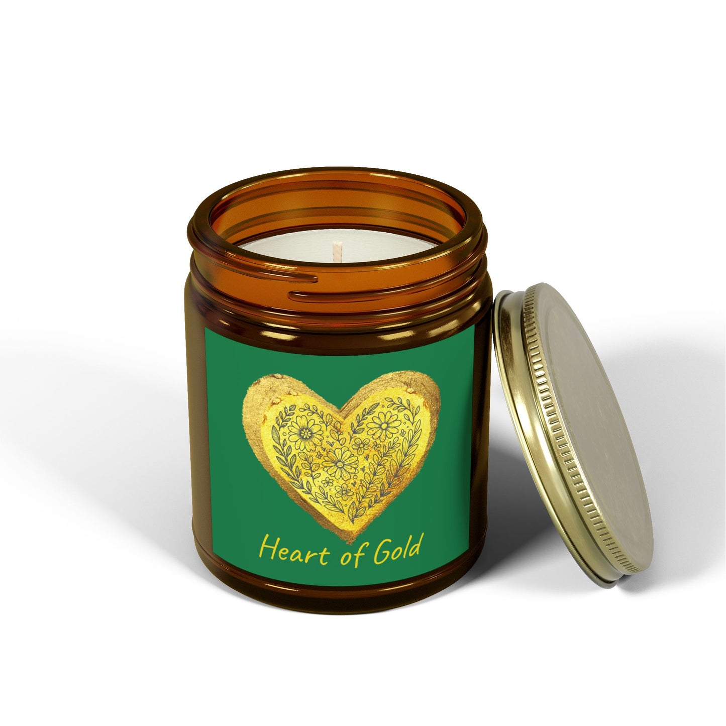 Scented Candle, Coconut Apricot Wax (9oz) - Forest Green