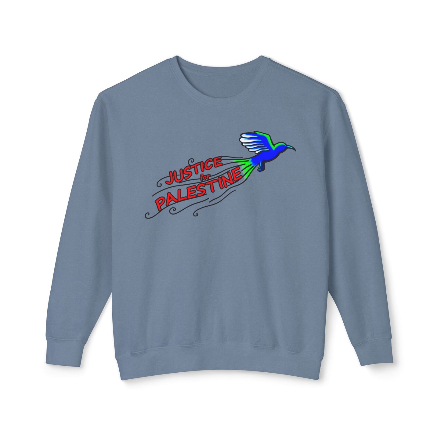 Unisex Lightweight Crewneck Sweatshirt - Justice for Palestine