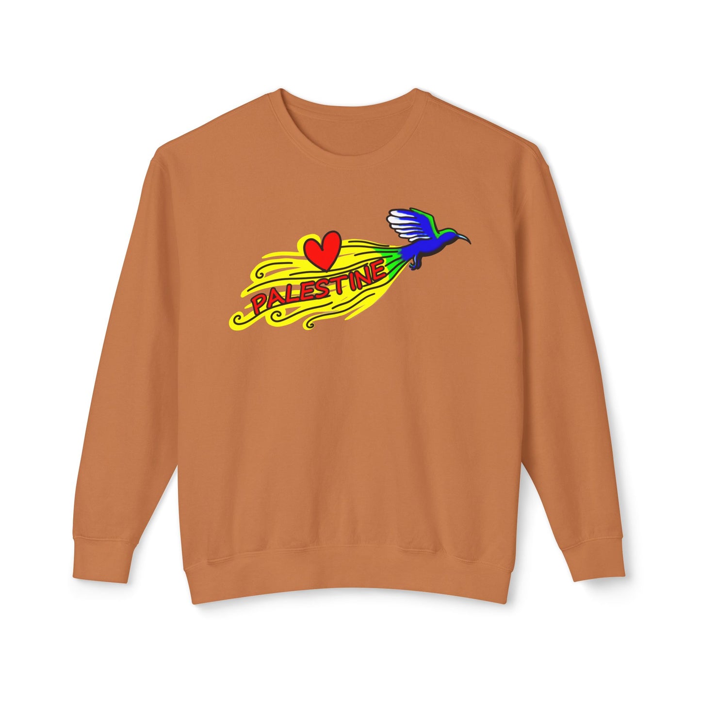Unisex Lightweight Crewneck Sweatshirt - Love Palestine