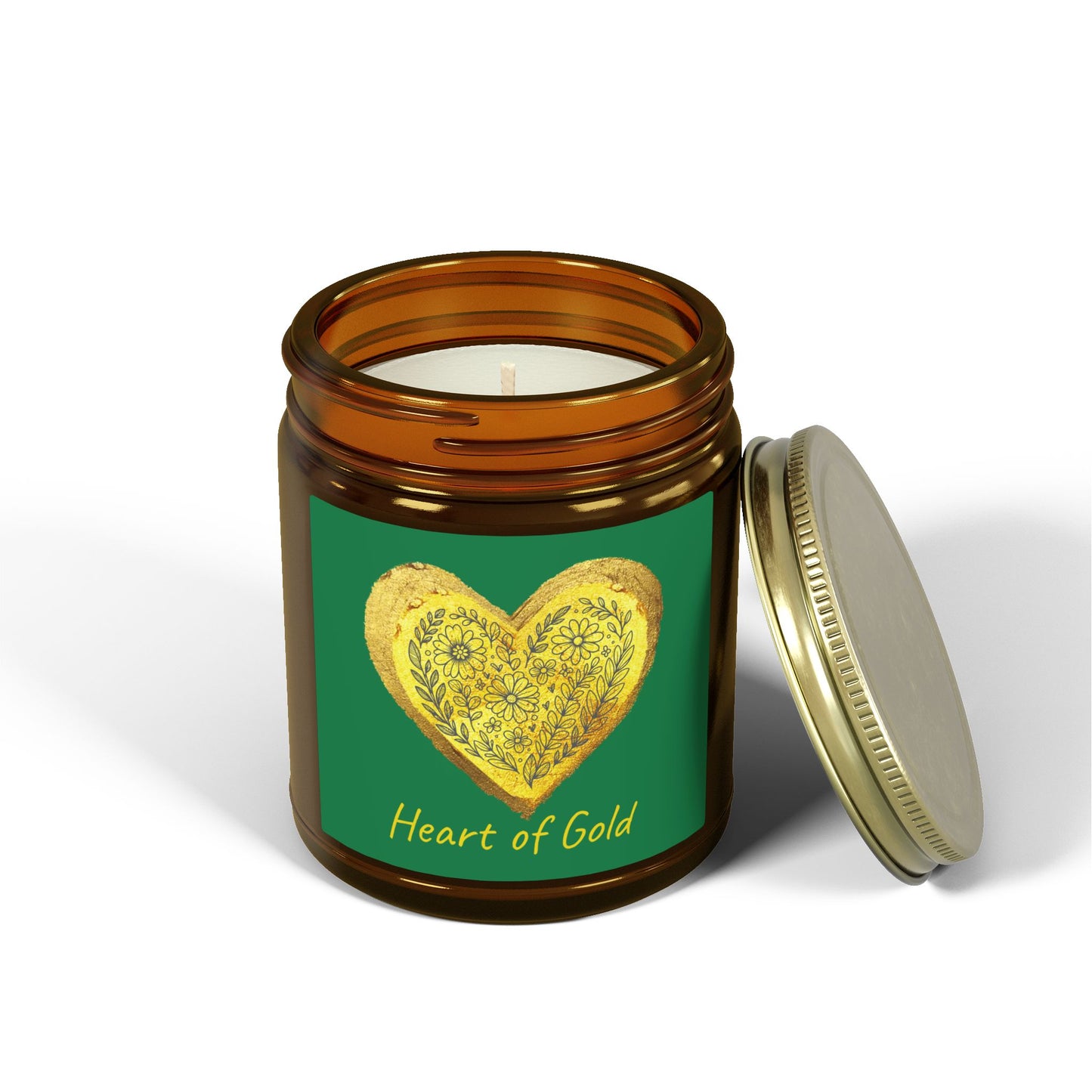 Scented Candle, Coconut Apricot Wax (9oz) - Forest Green