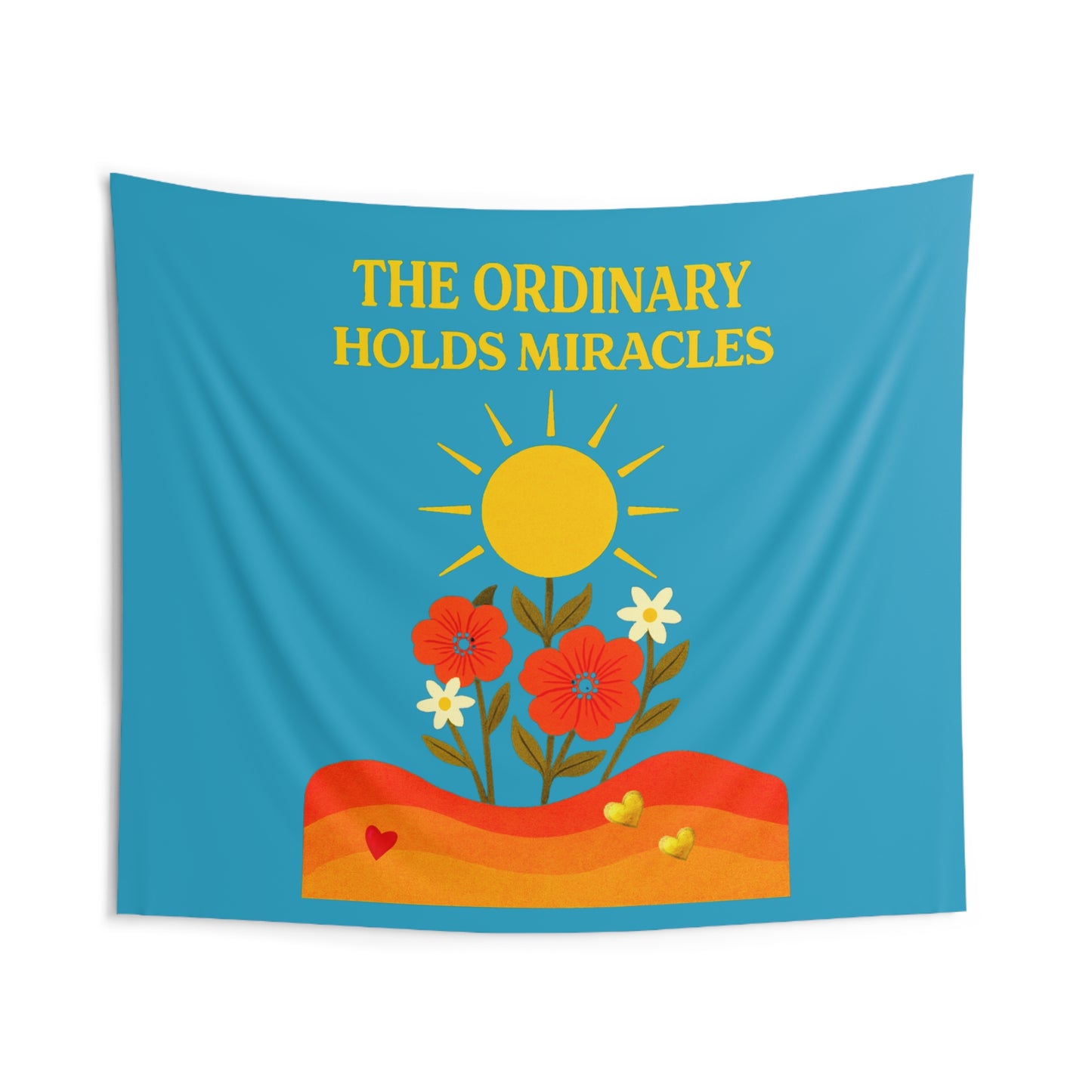 The Ordinary Holds Miracles - Indoor Wall Tapestries (Turquoise)