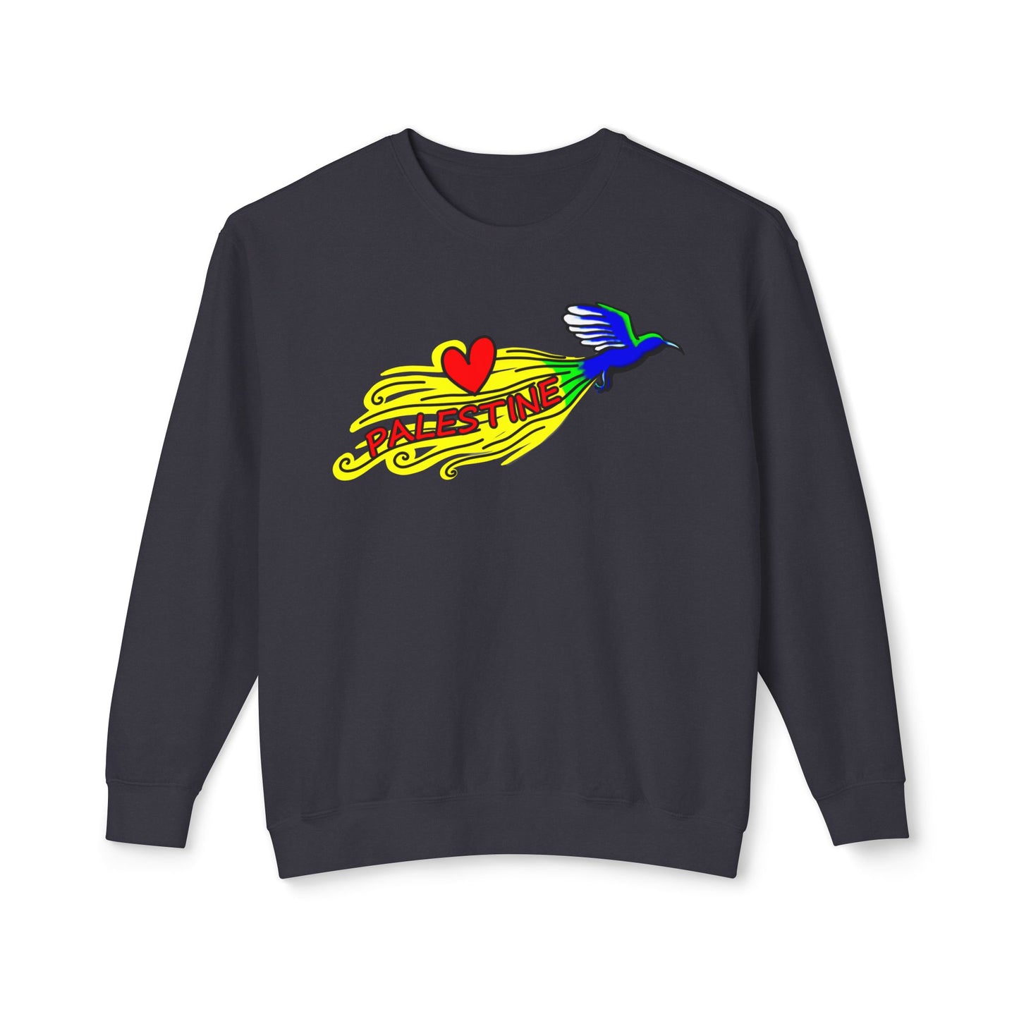 Unisex Lightweight Crewneck Sweatshirt - Love Palestine