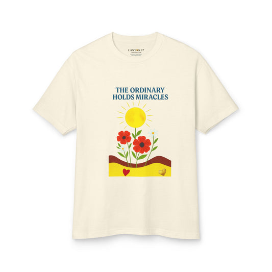 Unisex Heavyweight Cotton Tee - The Ordinary Holds Miracles