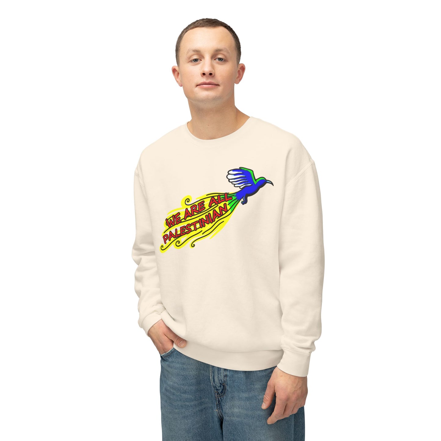 Unisex Lightweight Crewneck Sweatshirt - We are all Palestinian