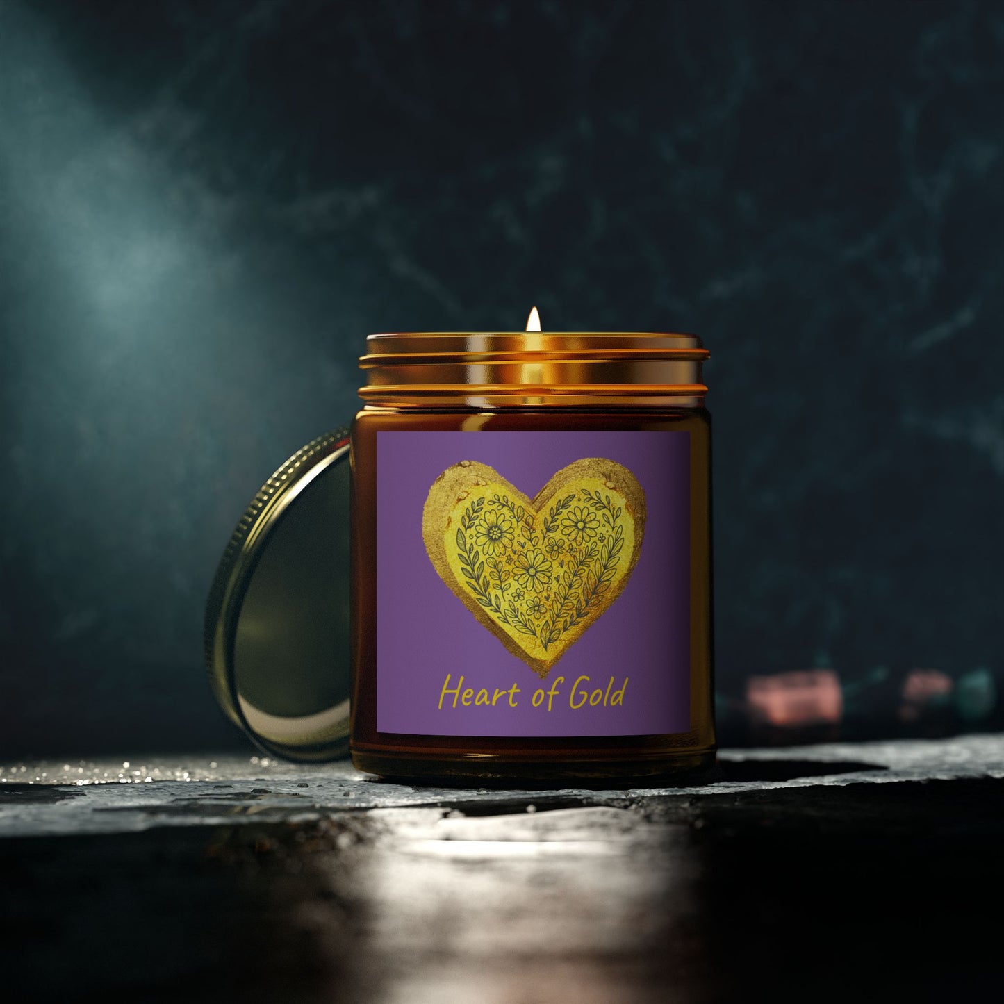 Scented Candle, Coconut Apricot Wax (9oz) - Light Purple