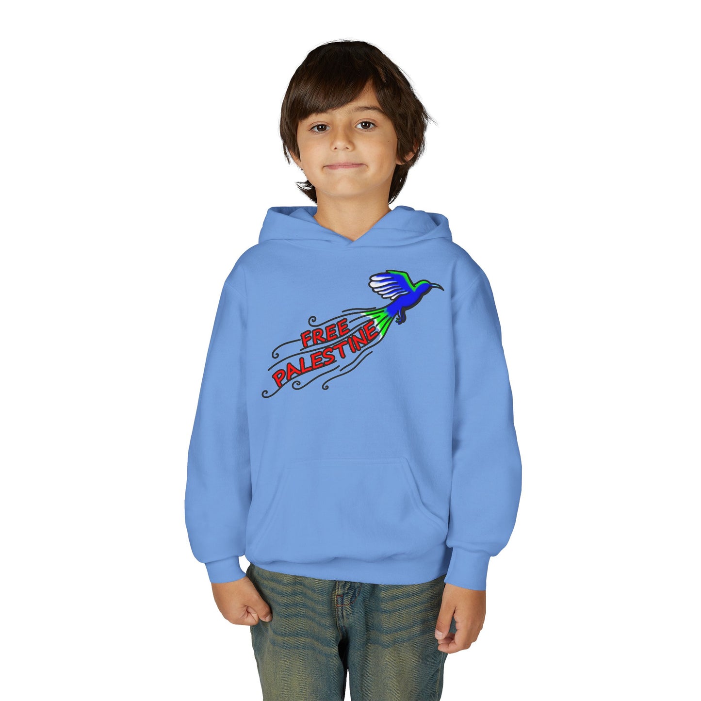 Youth Heavy Blend Hooded Sweatshirt - Free Palestine