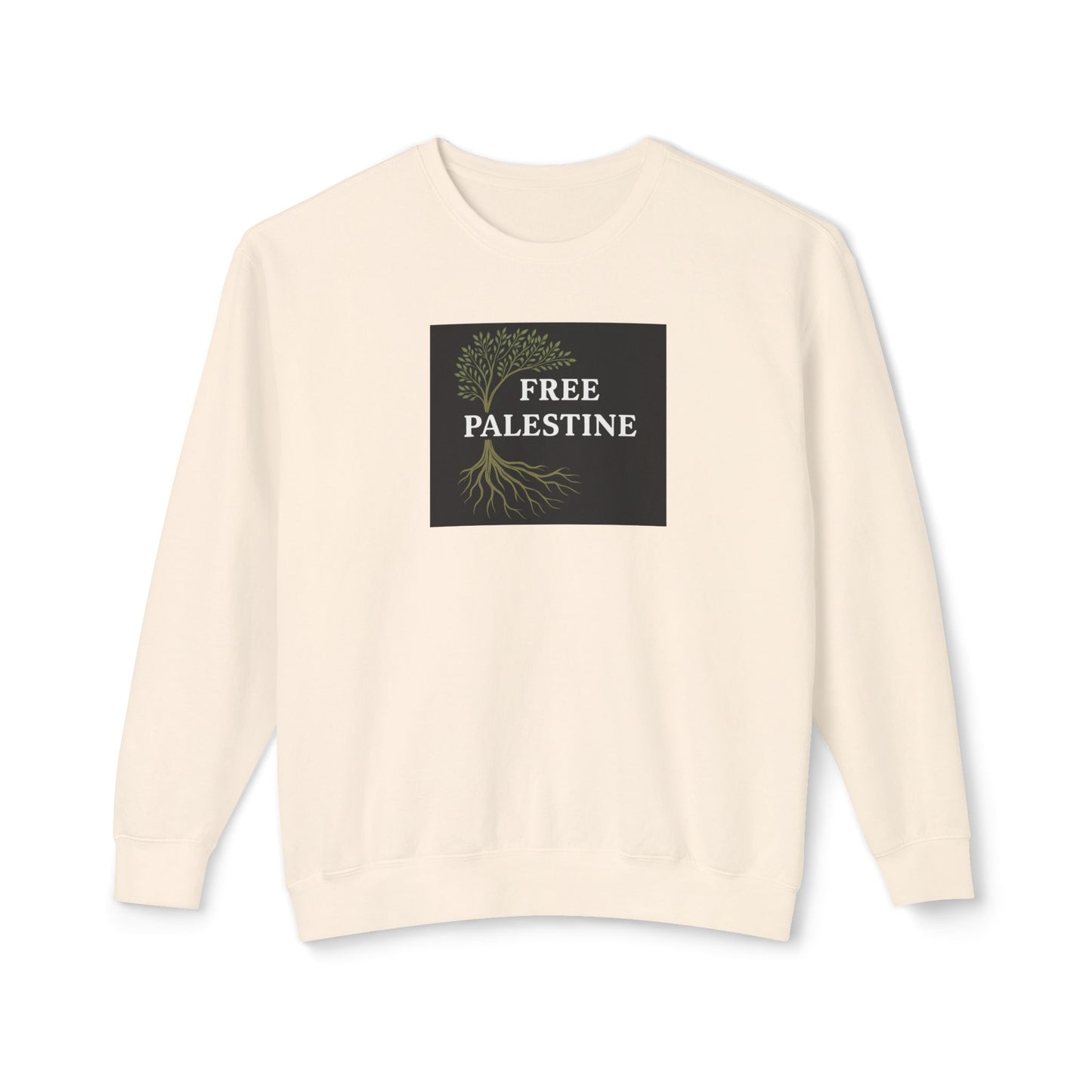 Unisex Lightweight Crewneck Sweatshirt - Free Palestine (Olive Tree Roots Edition)
