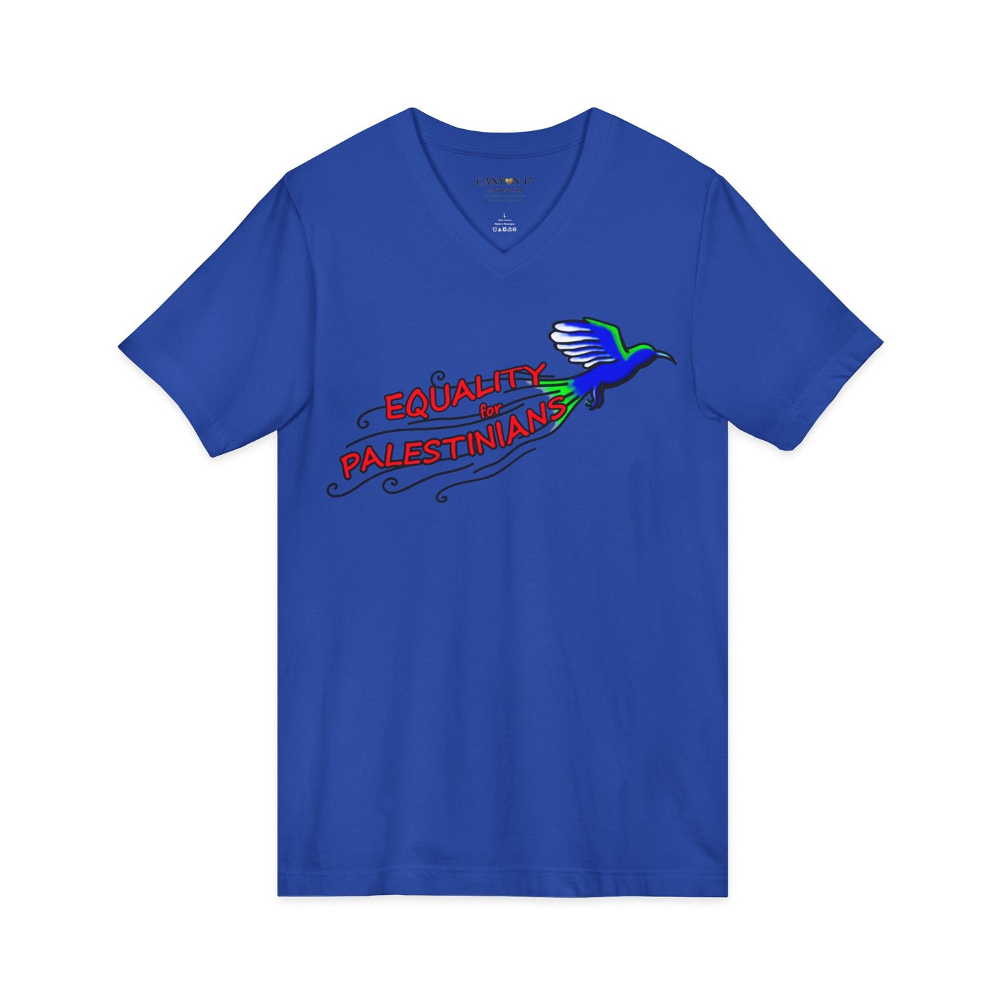 Unisex Jersey Short Sleeve V-Neck Tee - Equality for Palestinians