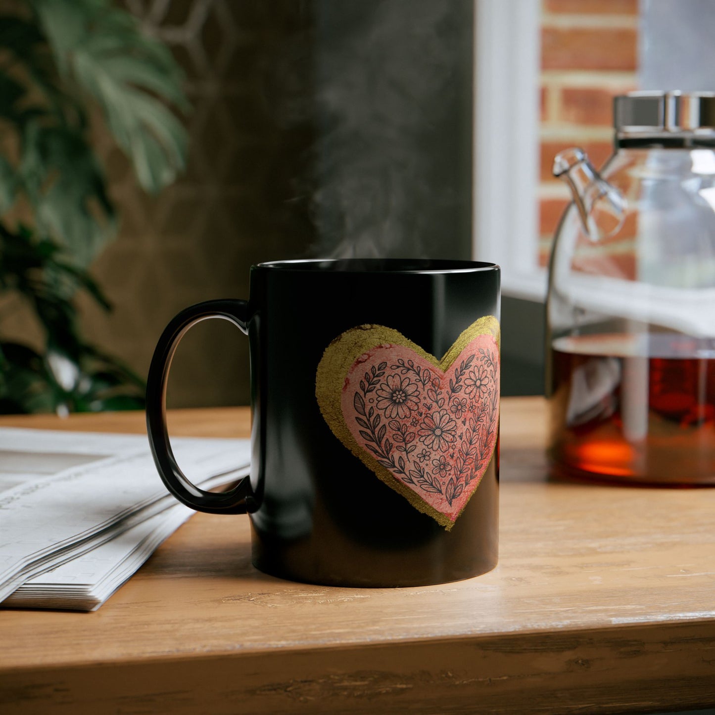 Black Mug  - Follow your heart (11oz)