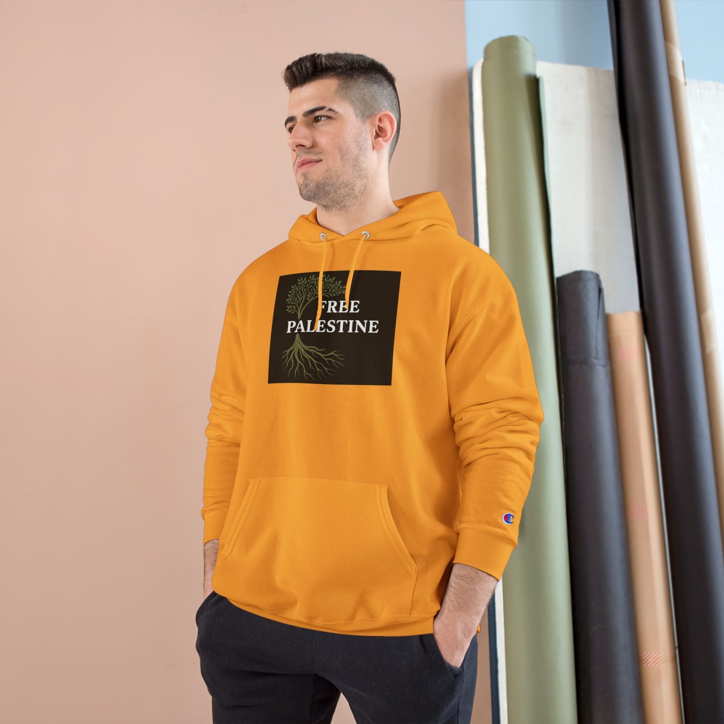 Champion Hoodie - Free Palestine (Olive Tree Roots Edition)
