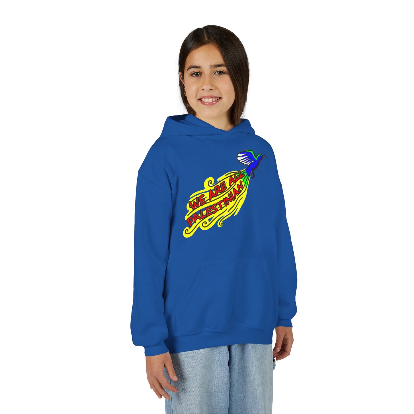 Youth Heavy Blend Hooded Sweatshirt - We are all Palestinian