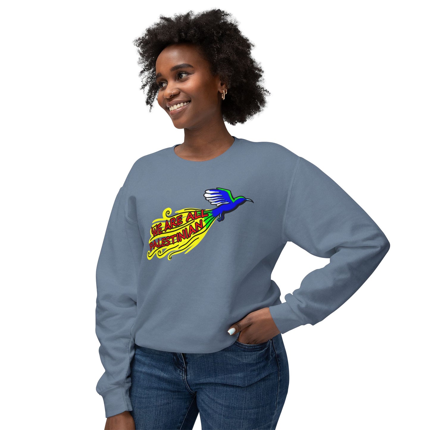 Unisex Lightweight Crewneck Sweatshirt - We are all Palestinian