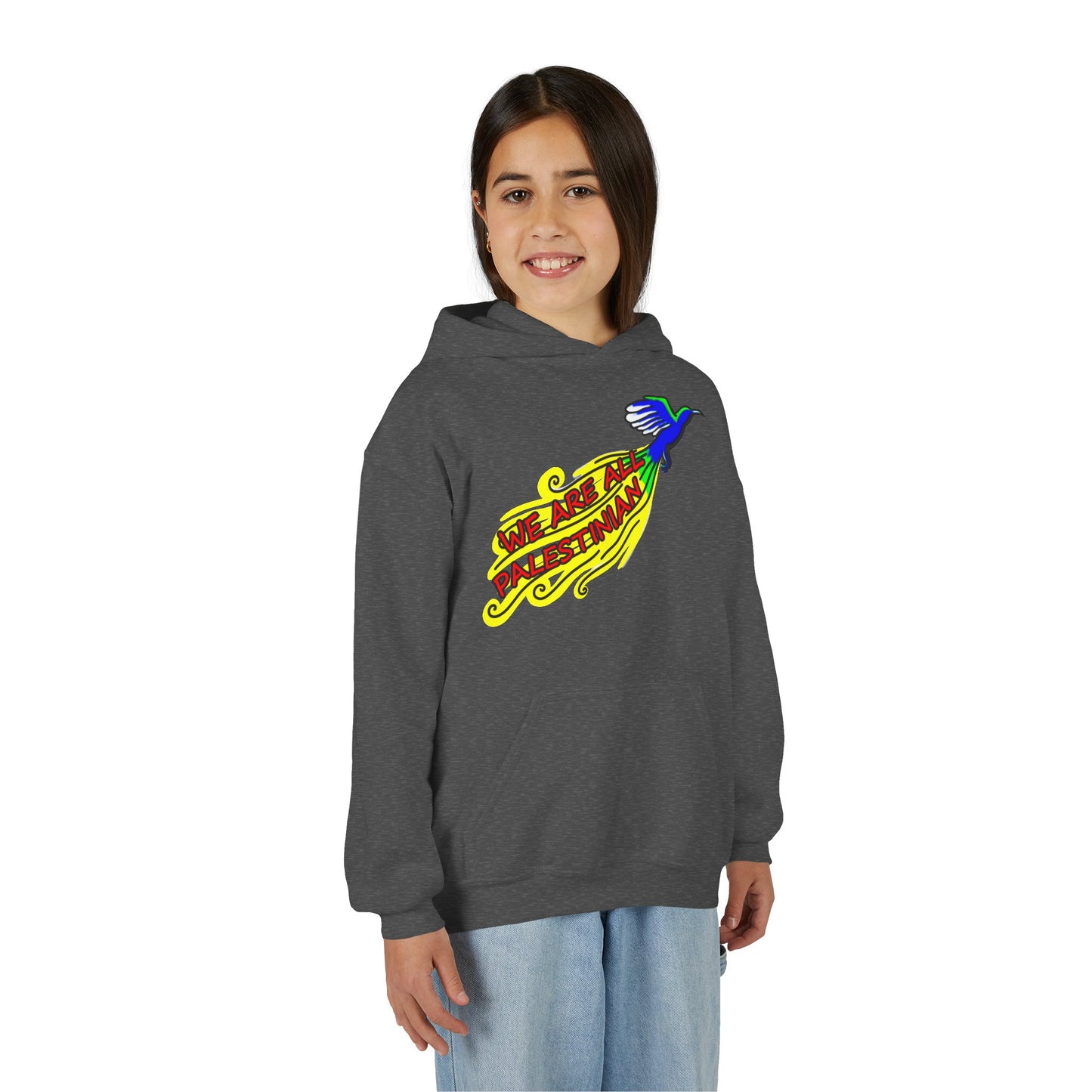 Youth Heavy Blend Hooded Sweatshirt - We are all Palestinian