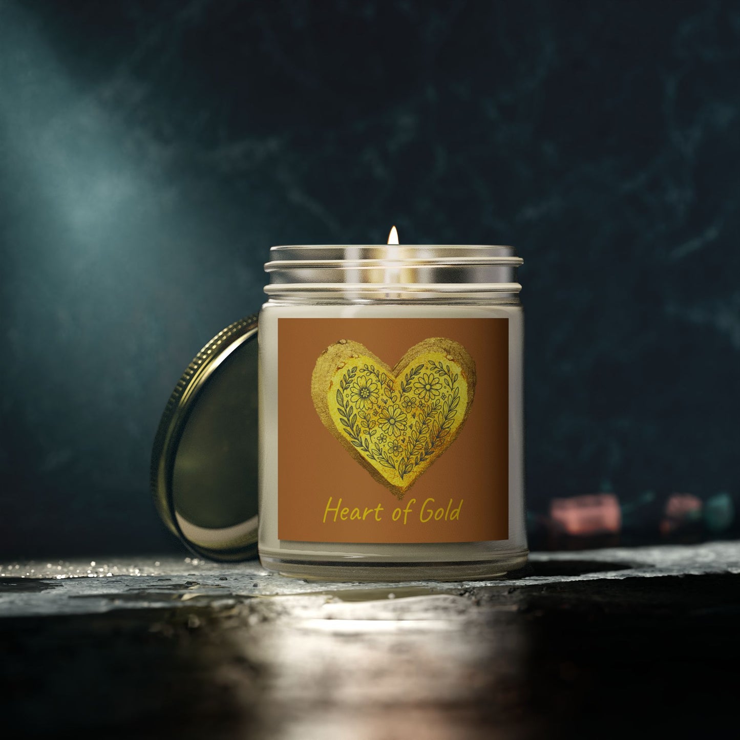 Scented Candle, Coconut Apricot Wax (9oz) - Brown