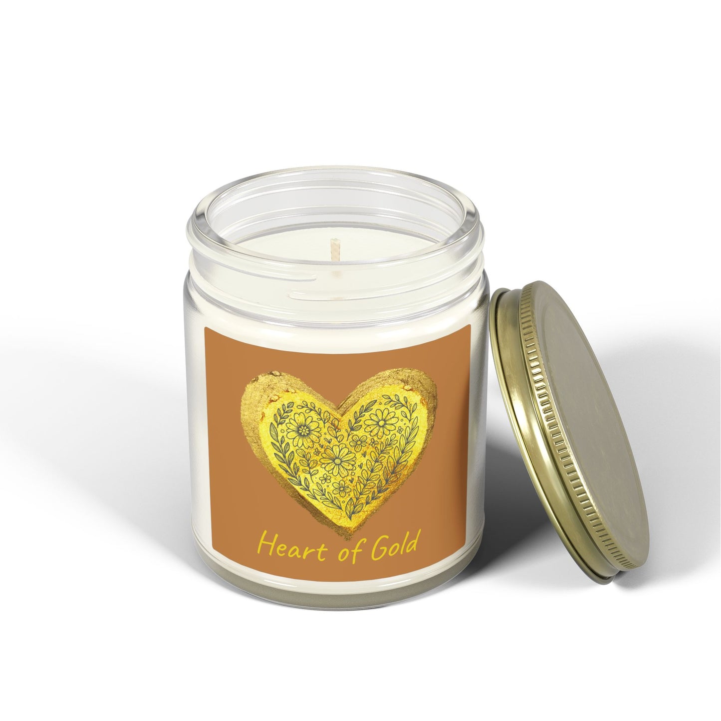 Scented Candle, Coconut Apricot Wax (9oz) - Brown