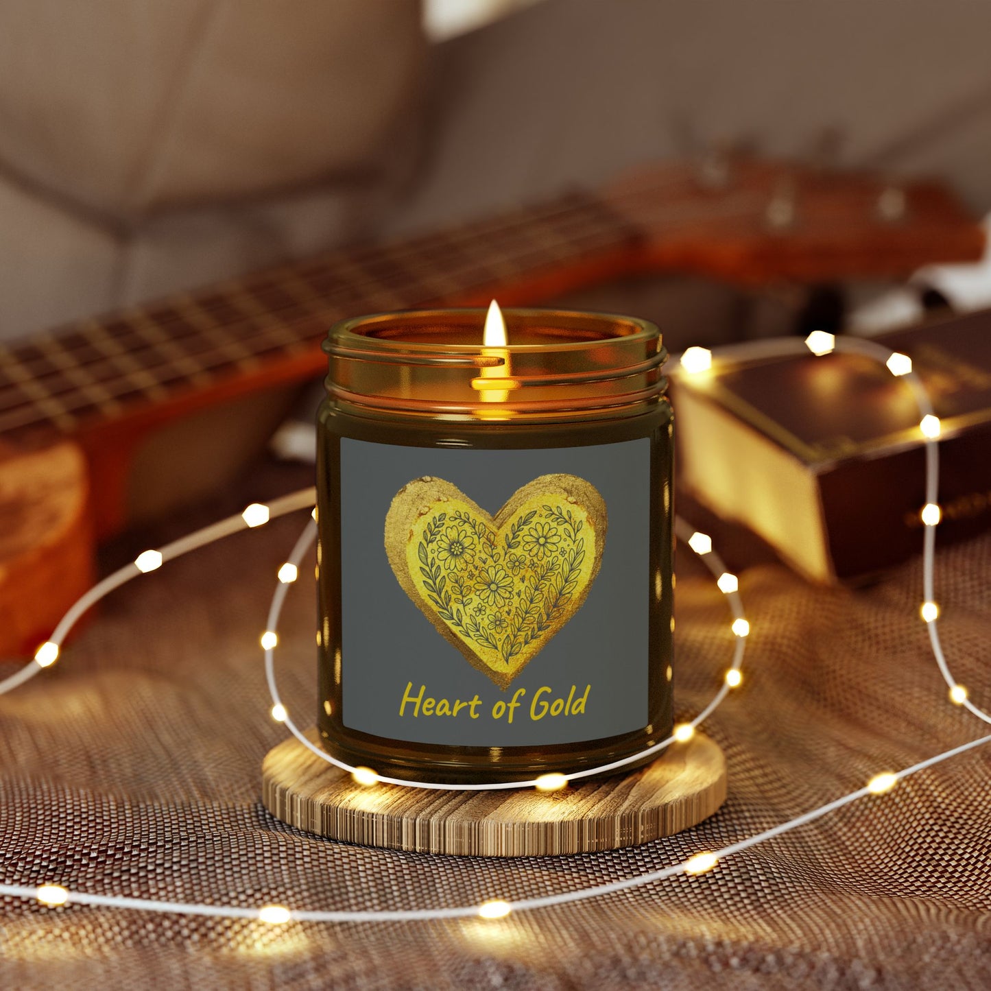 Scented Candle, Coconut Apricot Wax (9oz) - Gray