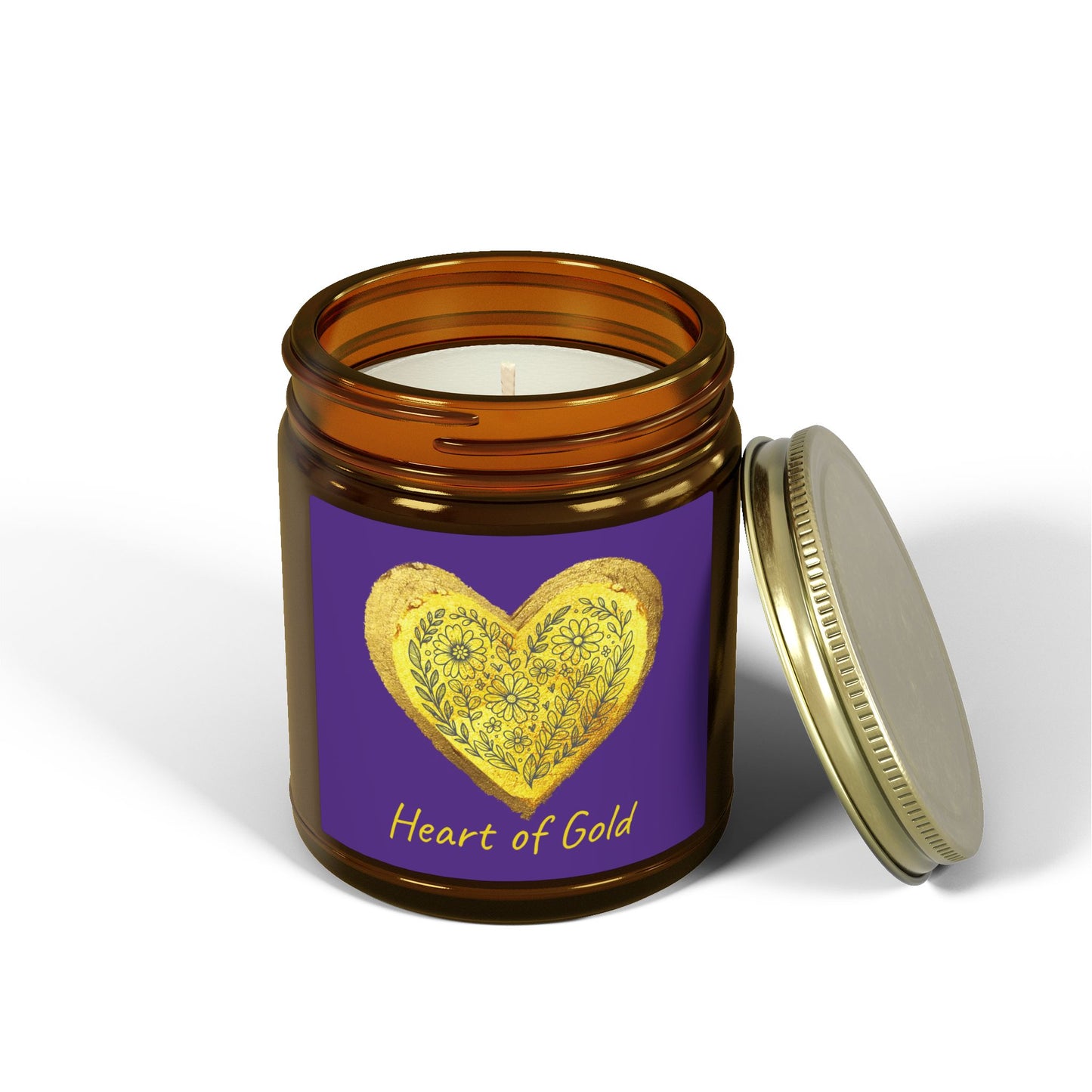Scented Candle, Coconut Apricot Wax (9oz) - Dark Purple