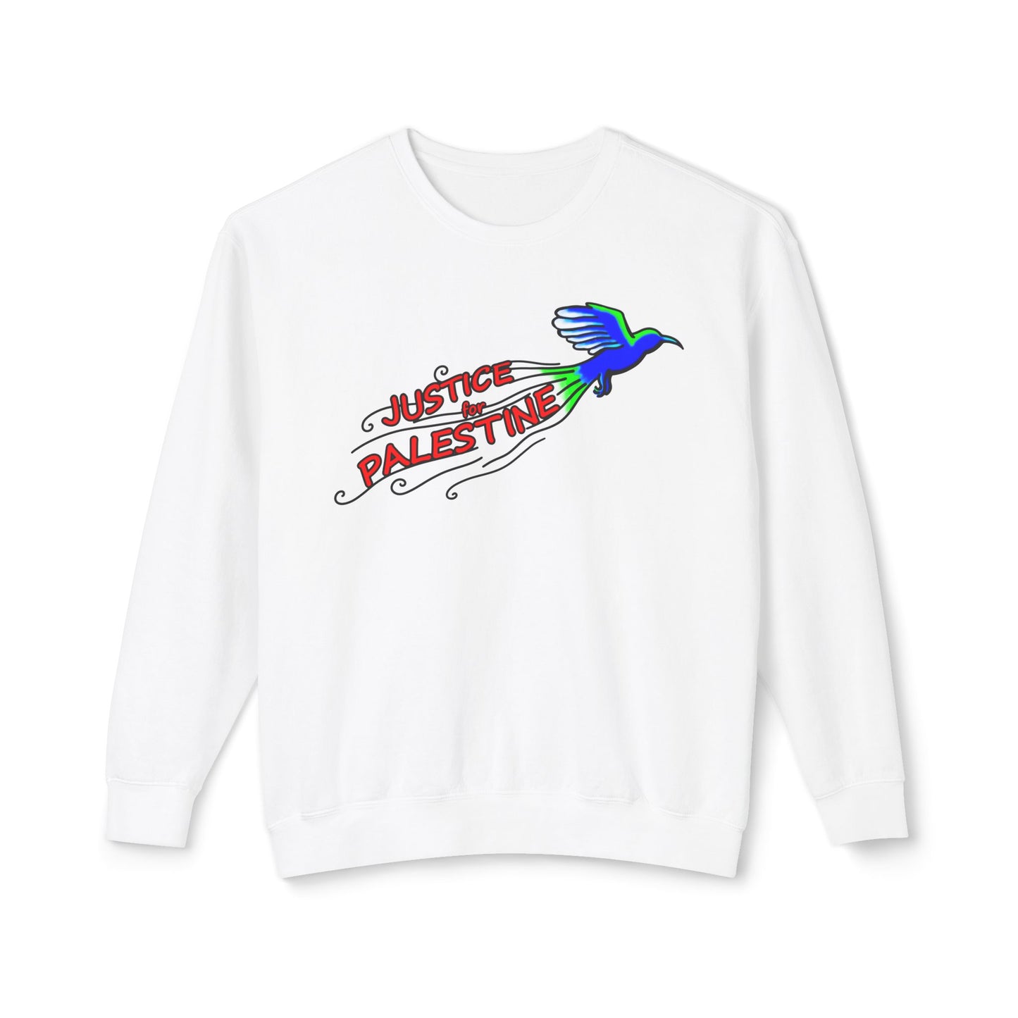 Unisex Lightweight Crewneck Sweatshirt - Justice for Palestine