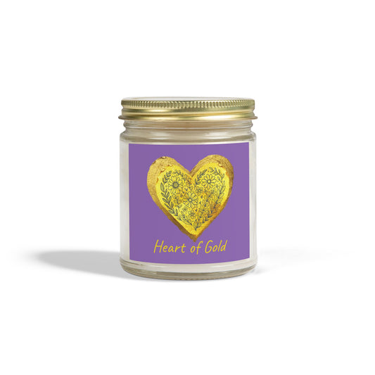 Scented Candle, Coconut Apricot Wax (9oz) - Light Purple