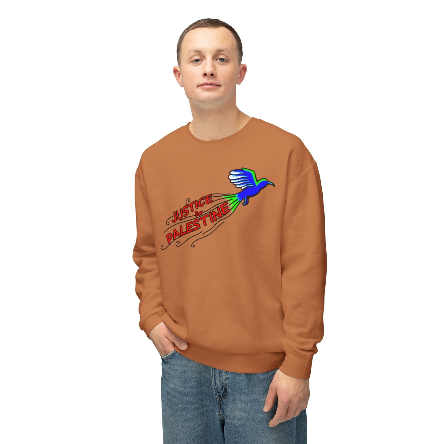 Unisex Lightweight Crewneck Sweatshirt - Justice for Palestine