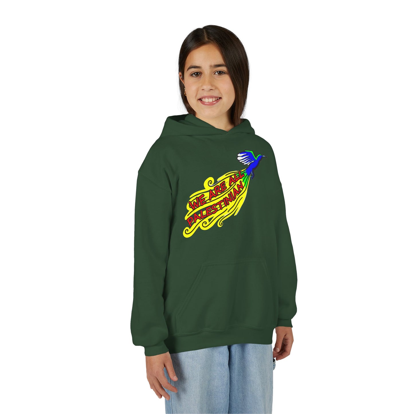 Youth Heavy Blend Hooded Sweatshirt - We are all Palestinian
