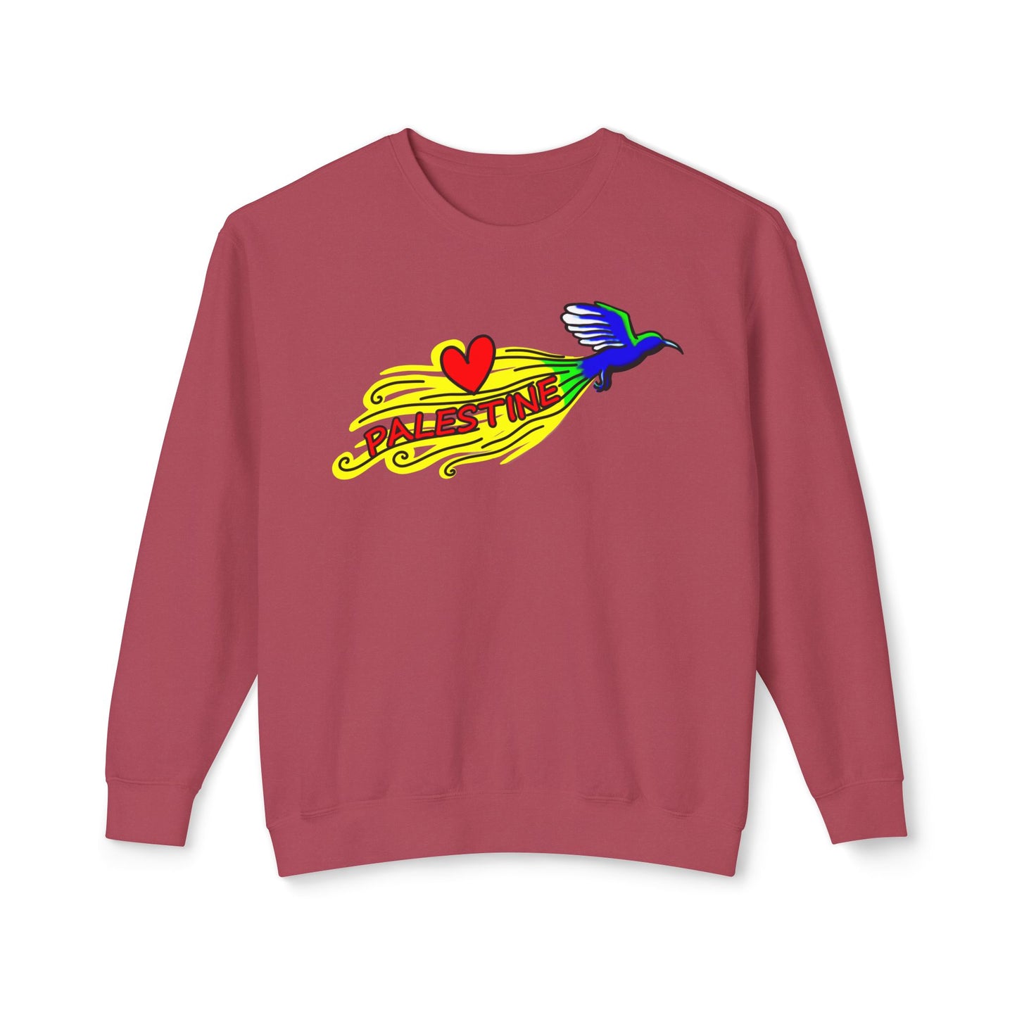 Unisex Lightweight Crewneck Sweatshirt - Love Palestine