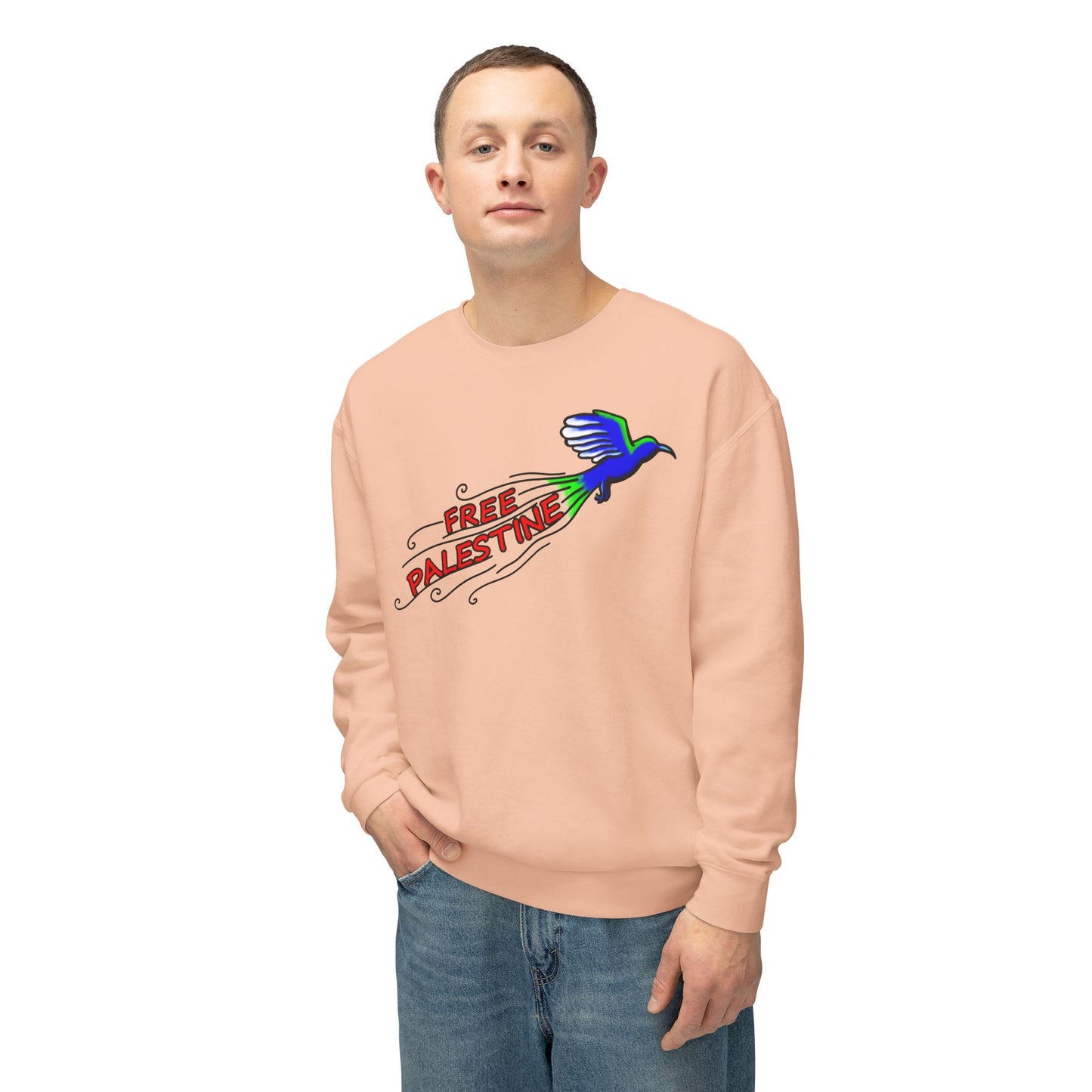 Unisex Lightweight Crewneck Sweatshirt - Free Palestine