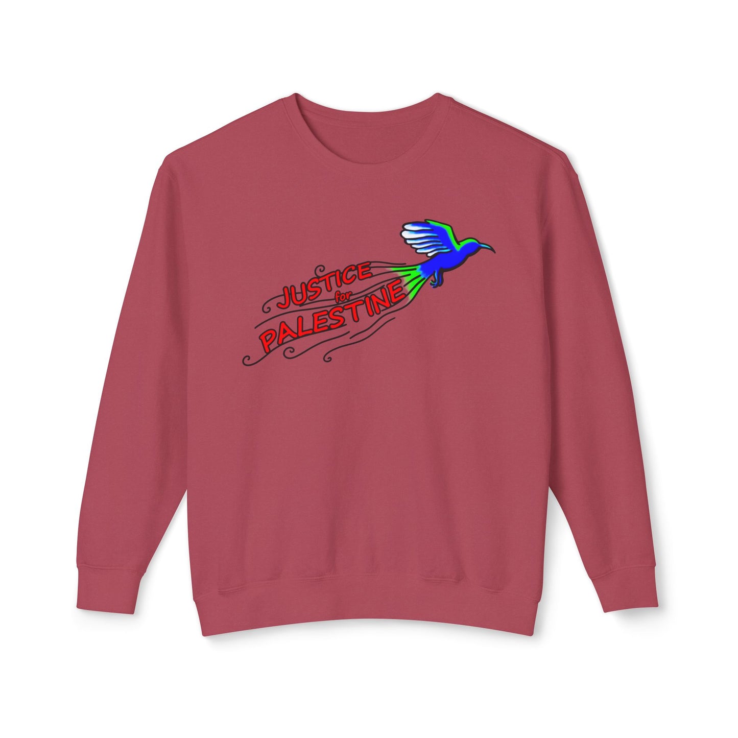 Unisex Lightweight Crewneck Sweatshirt - Justice for Palestine
