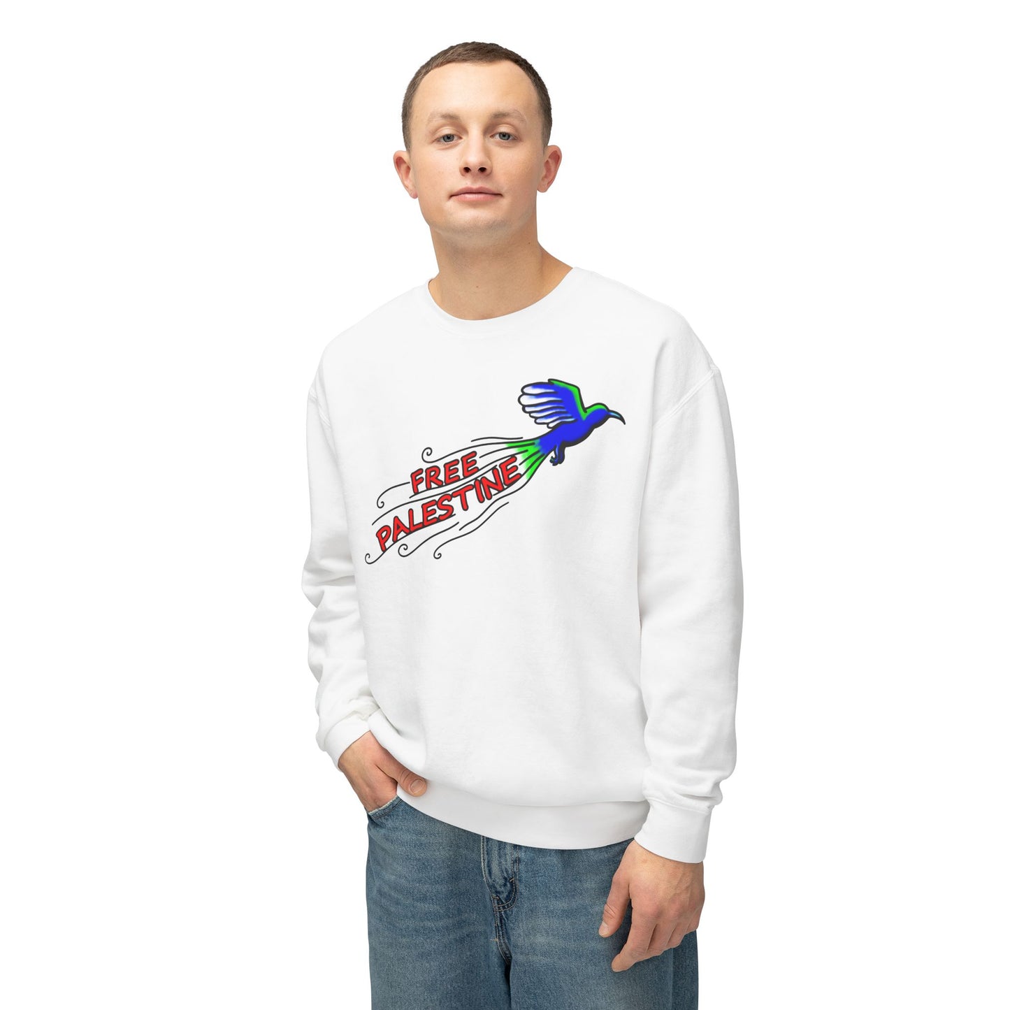 Unisex Lightweight Crewneck Sweatshirt - Free Palestine