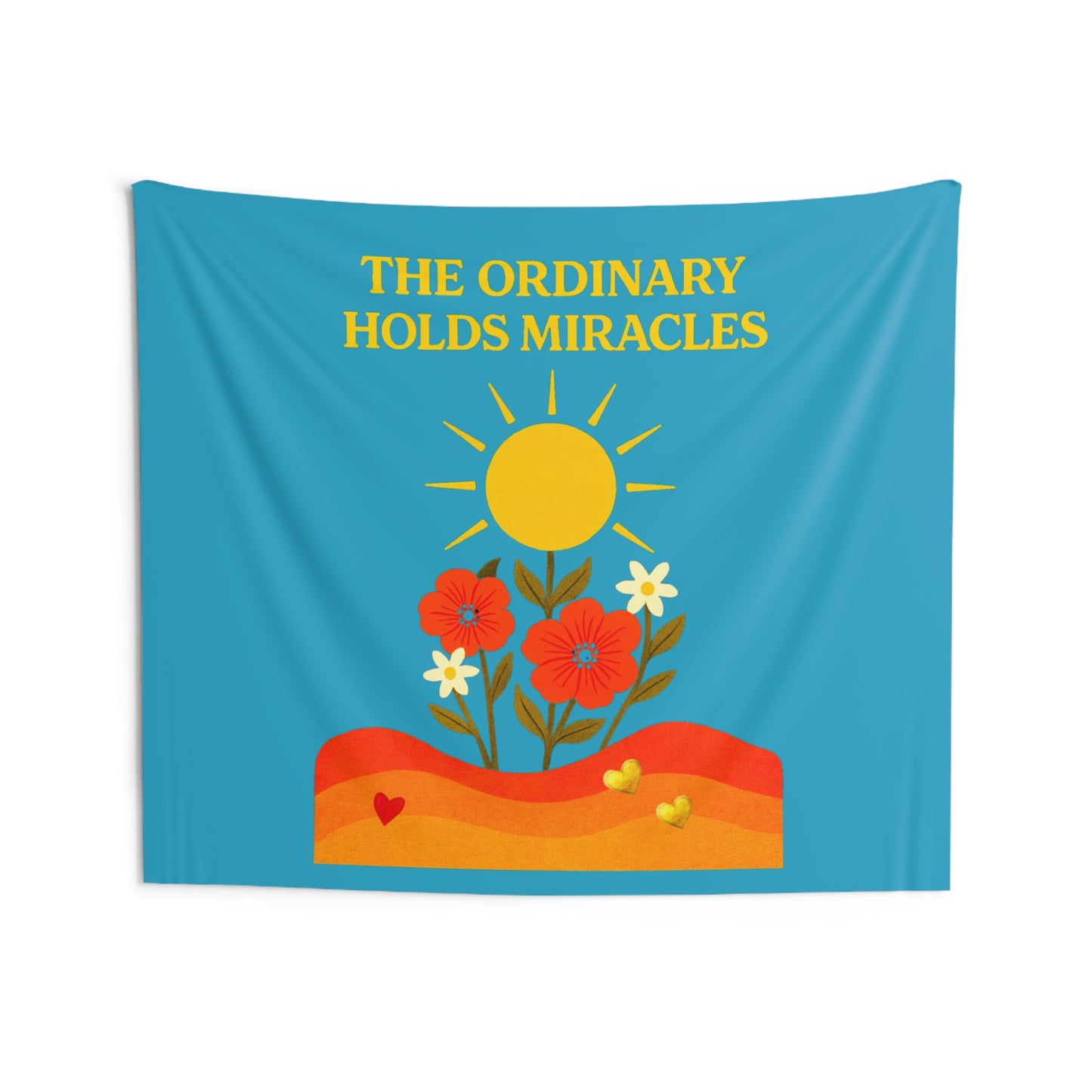 The Ordinary Holds Miracles - Indoor Wall Tapestries (Turquoise)