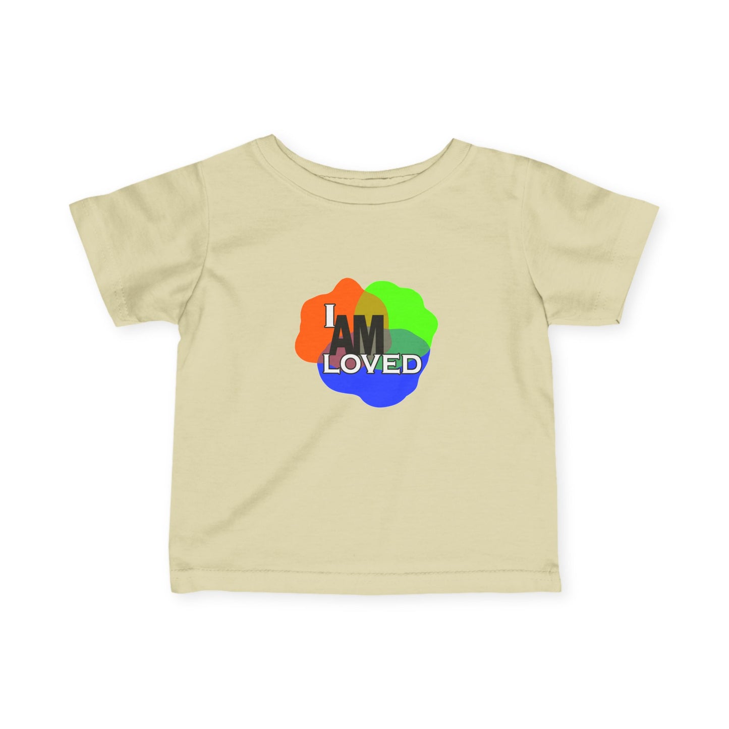 Infant Fine Jersey Tee - I Am Loved (Multicolor with green)