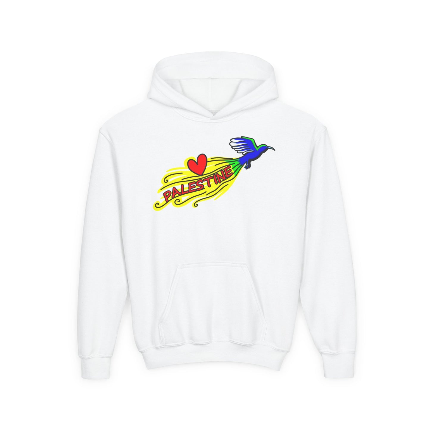 Youth Heavy Blend Hooded Sweatshirt - Love Palestine
