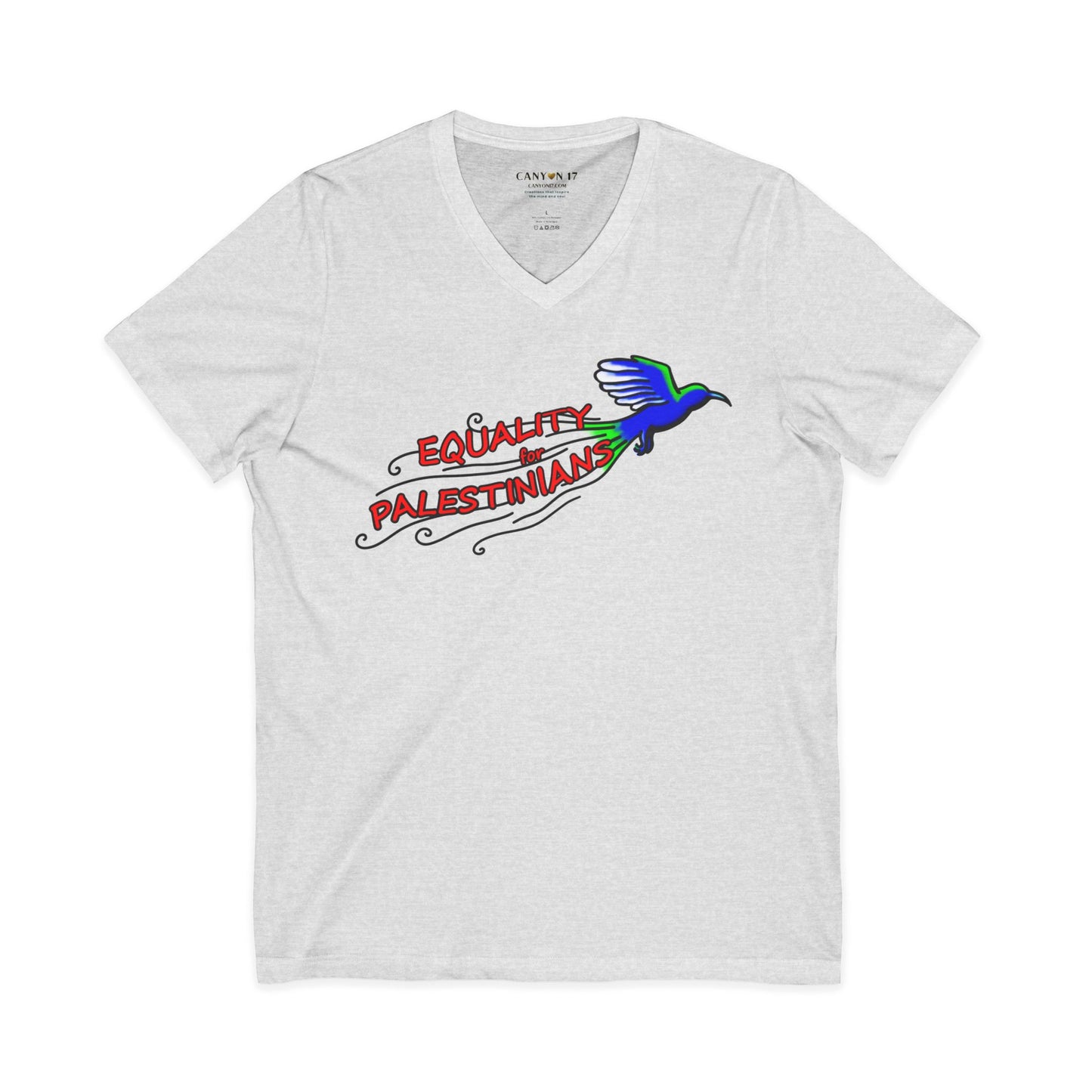 Unisex Jersey Short Sleeve V-Neck Tee - Equality for Palestinians