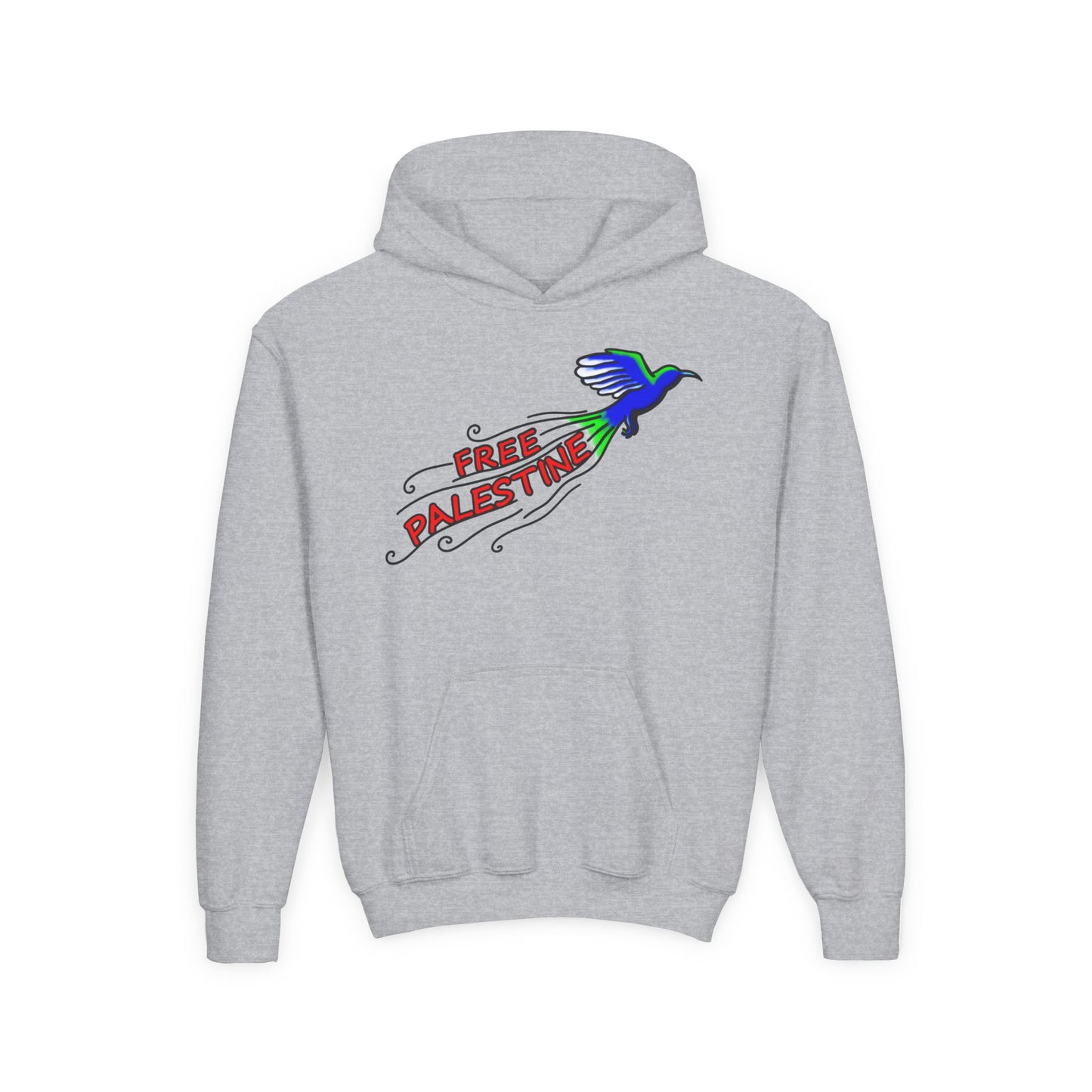 Youth Heavy Blend Hooded Sweatshirt - Free Palestine