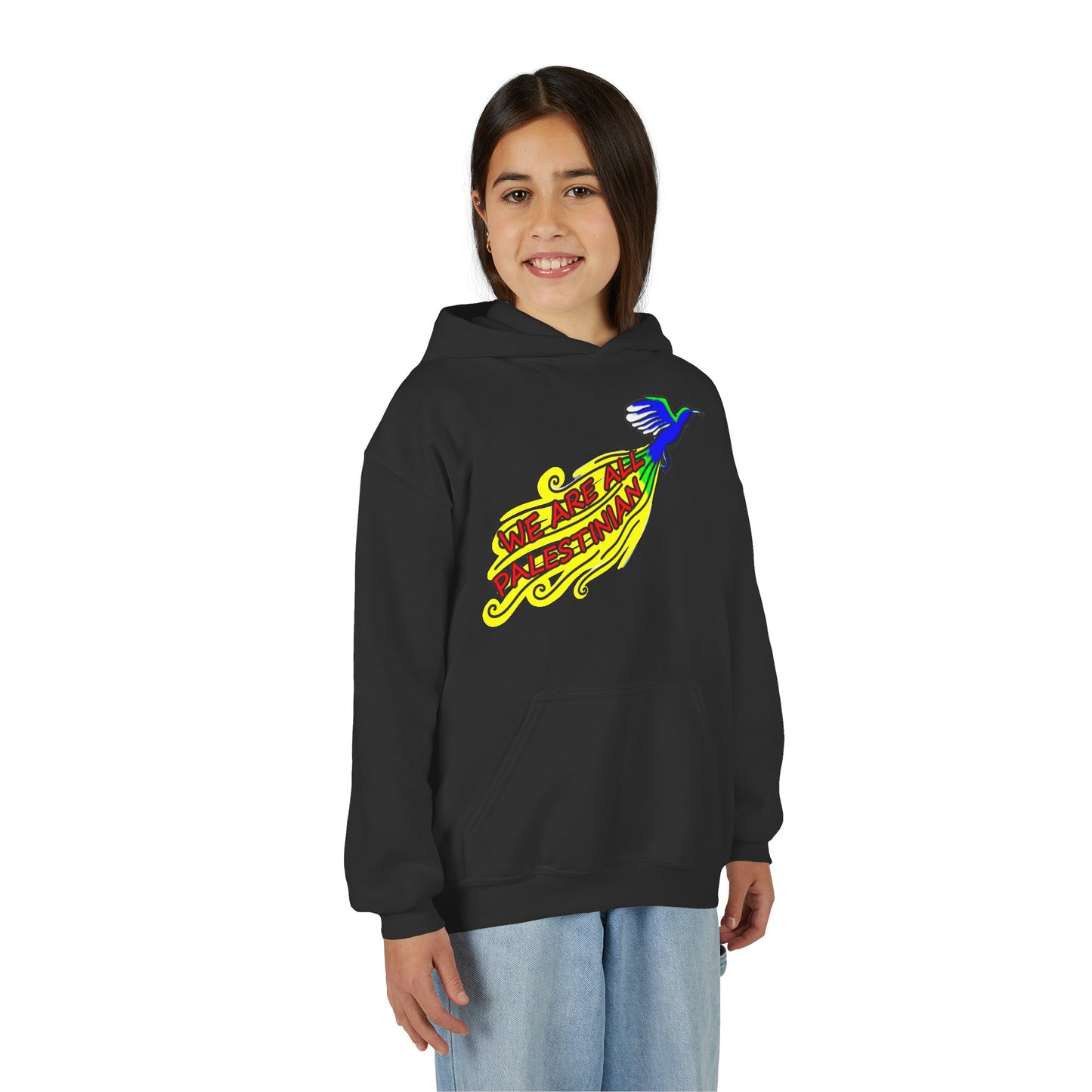 Youth Heavy Blend Hooded Sweatshirt - We are all Palestinian