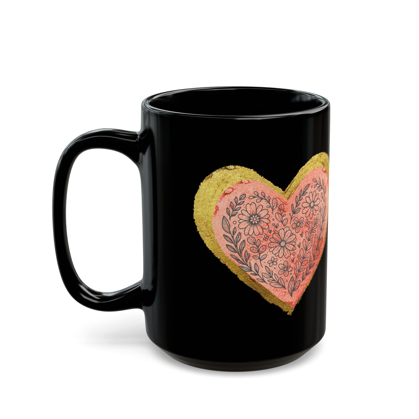 Black Mug  - Follow your heart (15oz)