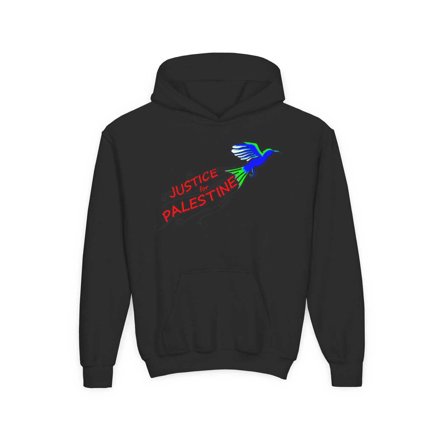 Youth Heavy Blend Hooded Sweatshirt - Justice for Palestine