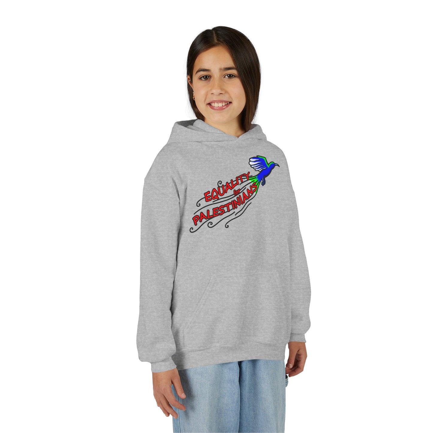 Youth Heavy Blend Hooded Sweatshirt - Equality for Palestinians
