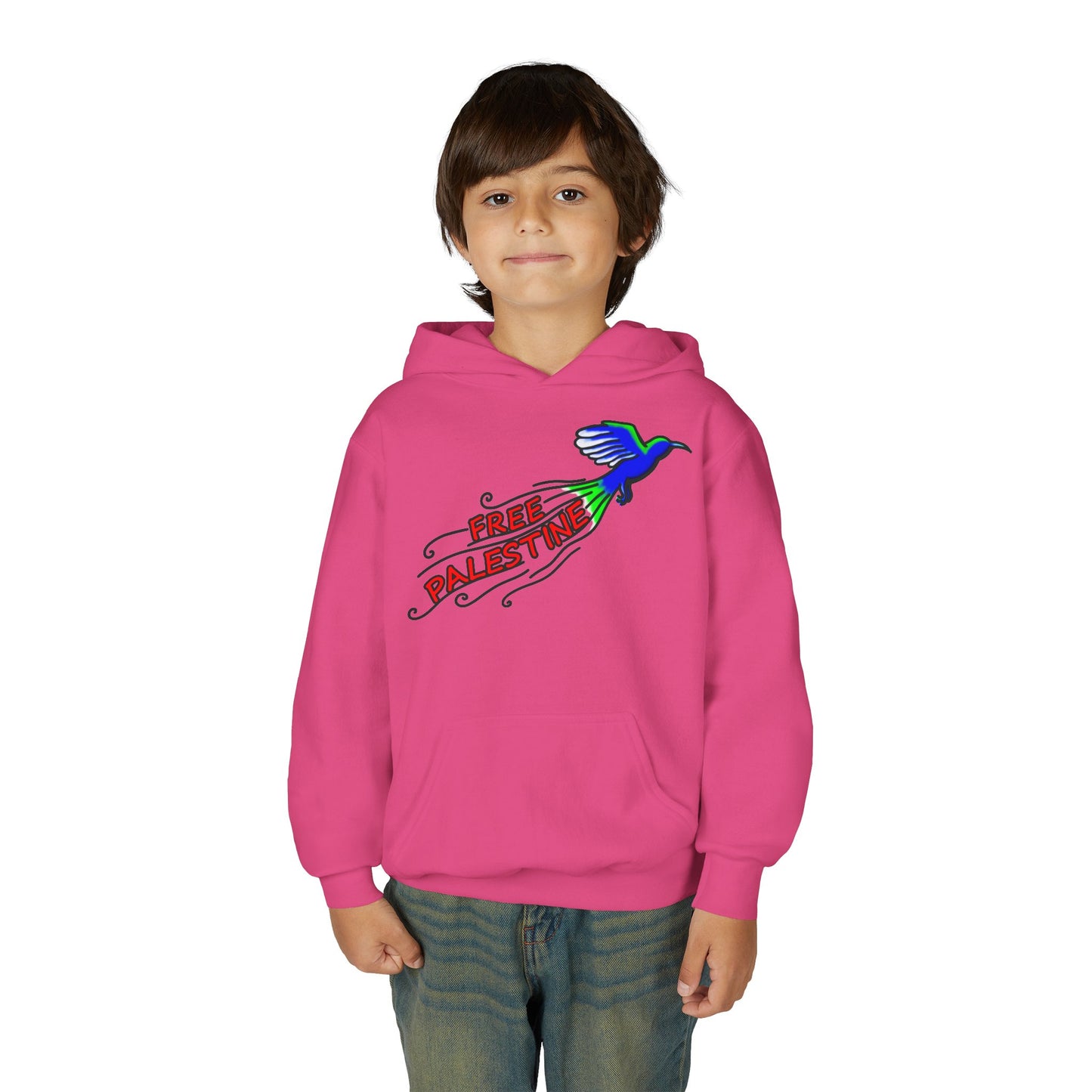 Youth Heavy Blend Hooded Sweatshirt - Free Palestine
