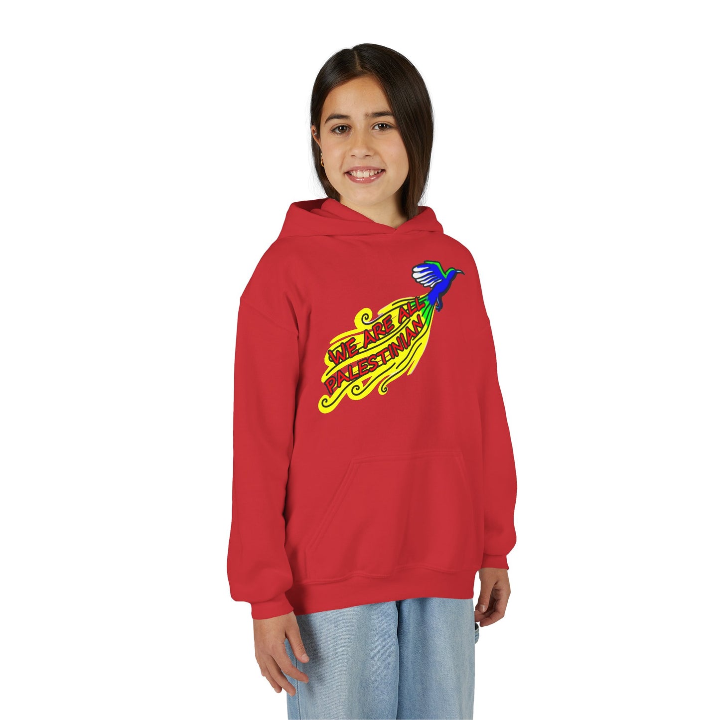 Youth Heavy Blend Hooded Sweatshirt - We are all Palestinian