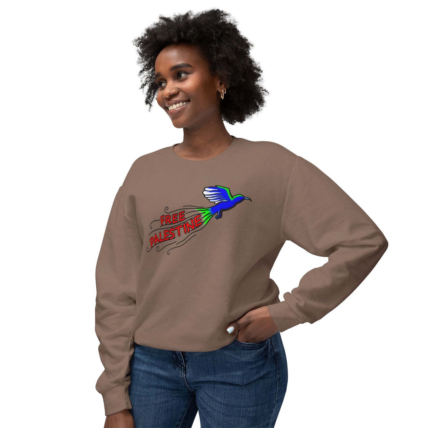 Unisex Lightweight Crewneck Sweatshirt - Free Palestine