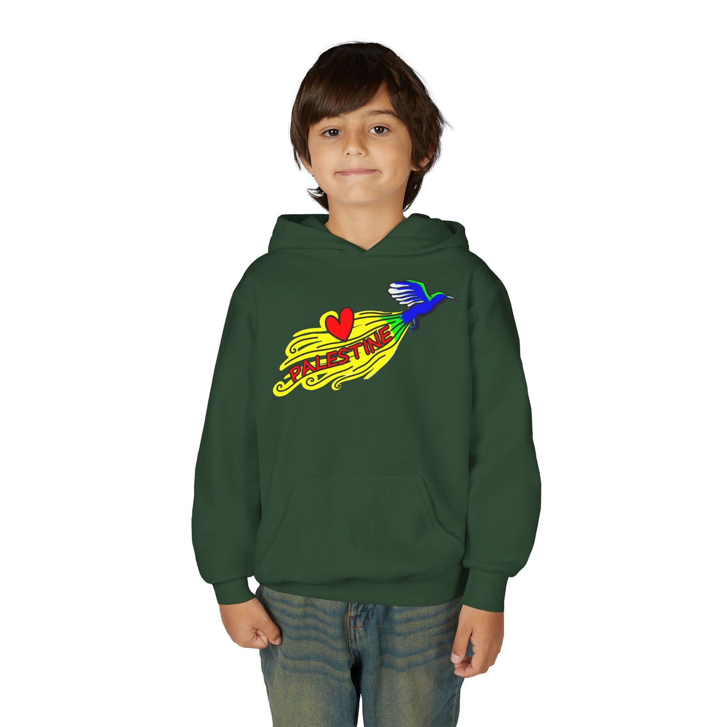 Youth Heavy Blend Hooded Sweatshirt - Love Palestine