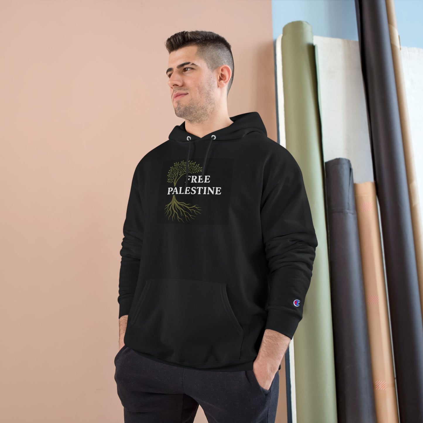 Champion Hoodie - Free Palestine (Olive Tree Roots Edition)