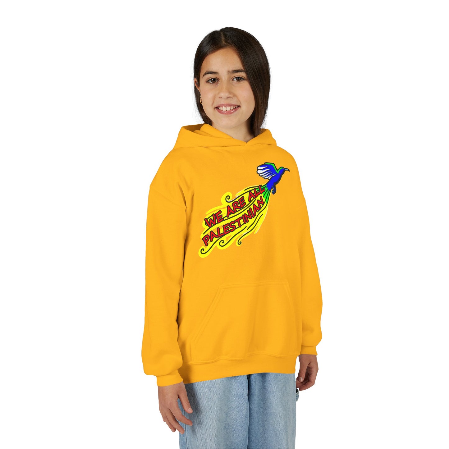 Youth Heavy Blend Hooded Sweatshirt - We are all Palestinian