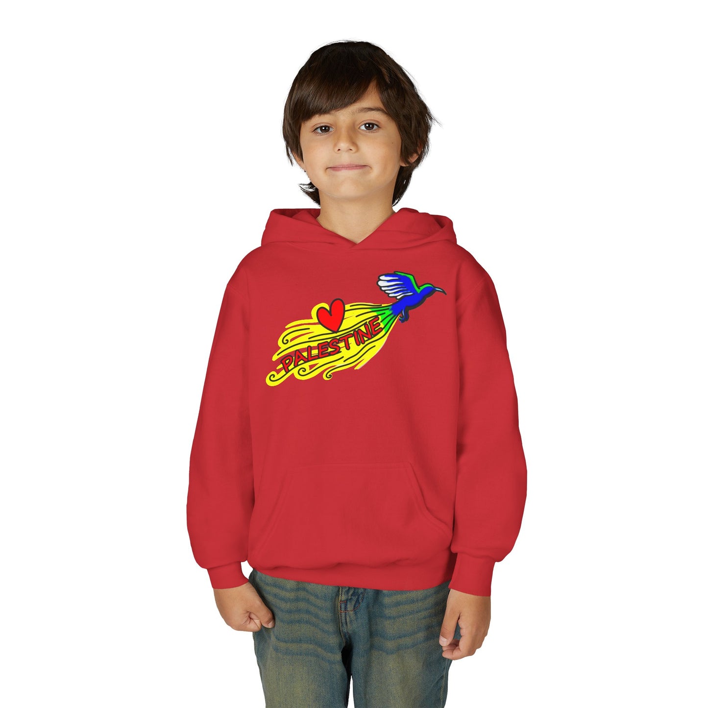 Youth Heavy Blend Hooded Sweatshirt - Love Palestine