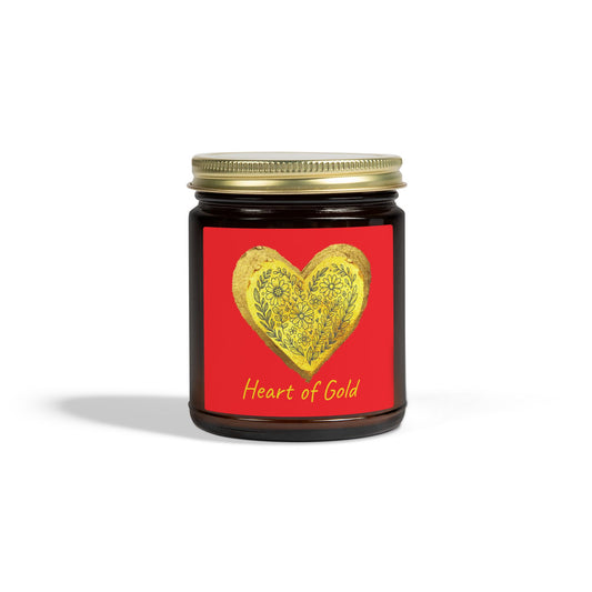 Scented Candle, Coconut Apricot Wax (9oz) - Red